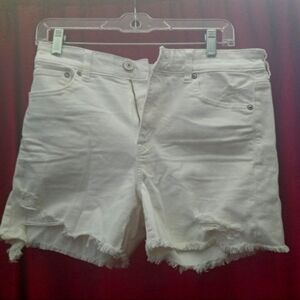 American Eagle white cut off shorts